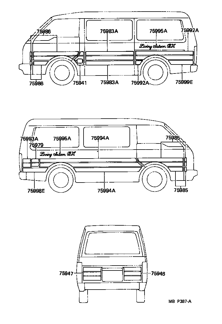 75994-95J47 STRIPE, QUARTER, REAR RH product image