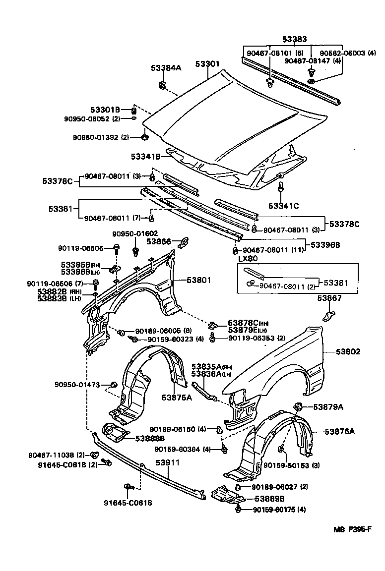 53801-2A370 FENDER SUB-ASSY, FRONT RH product image