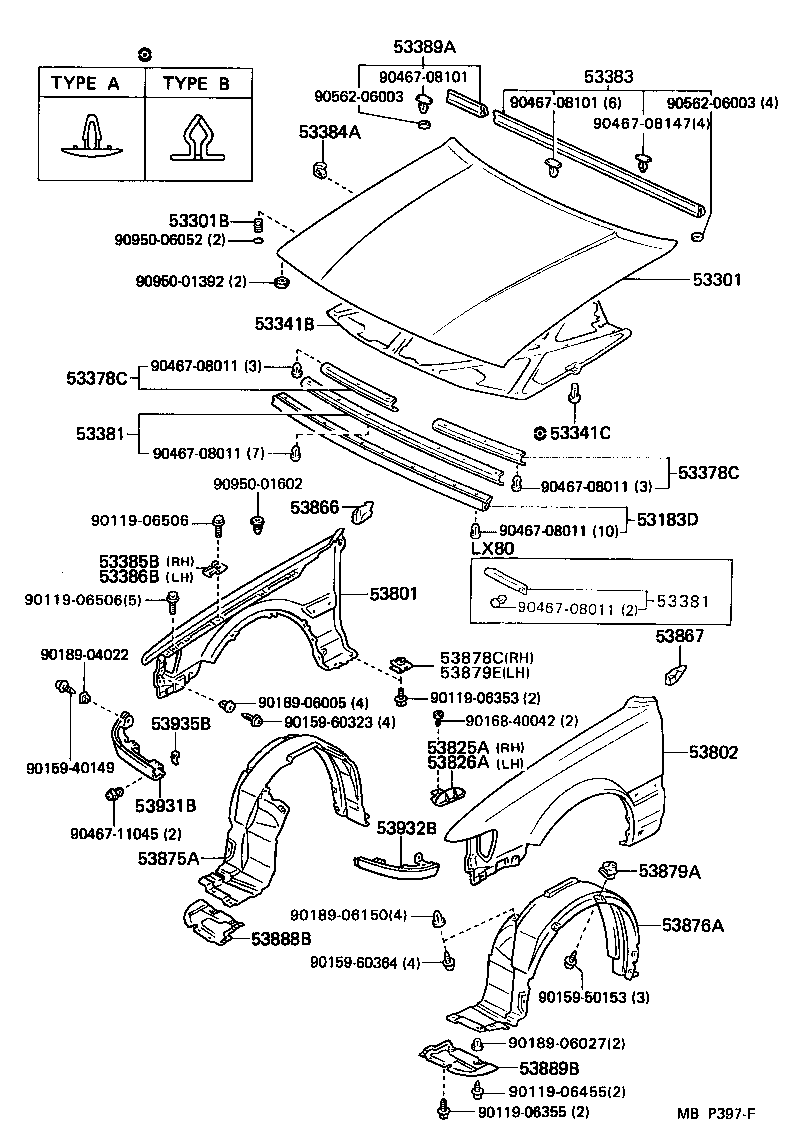 53802-91626 FENDER SUB-ASSY, FRONT LH product image