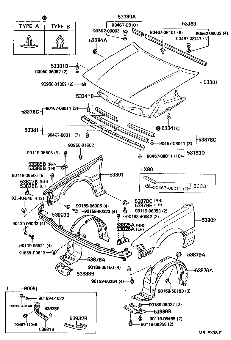 53802-91631 FENDER SUB-ASSY, FRONT LH product image