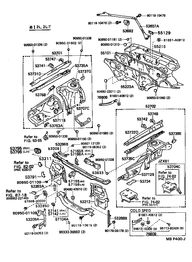 53395-22020 SEAL, RADIATOR SIDE AIR, NO.2 product image