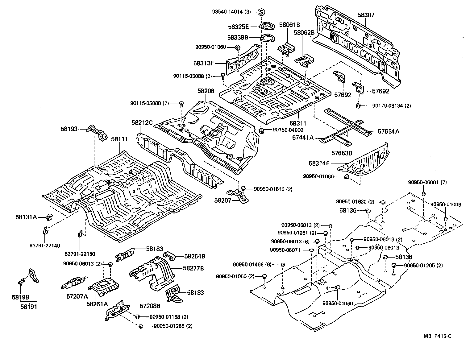 Toyota 58325-22040 COVER, REAR FLOOR SERVICE HOLE