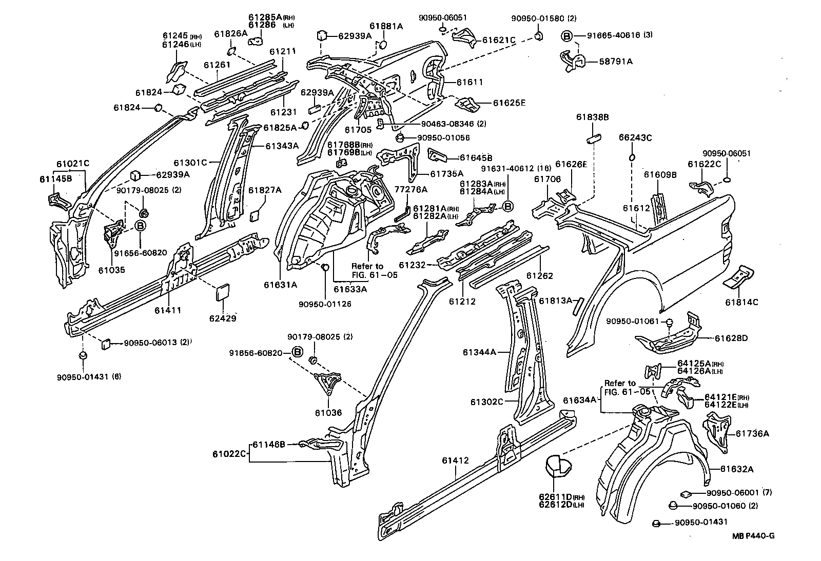 61601-22962 PANEL, QUARTER, RH product image