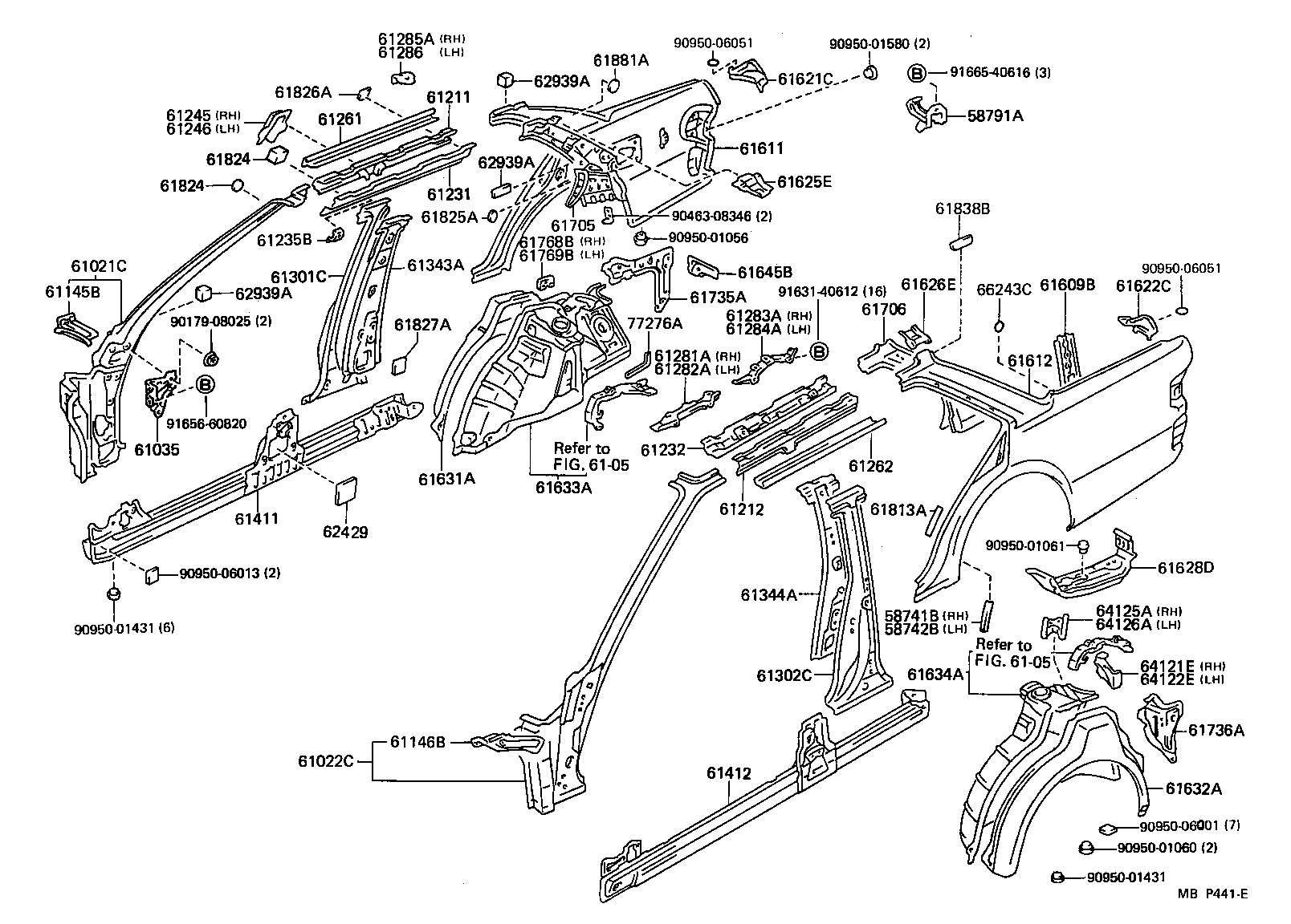 Toyota 61232-22200 RAIL, ROOF SIDE, INNER LH