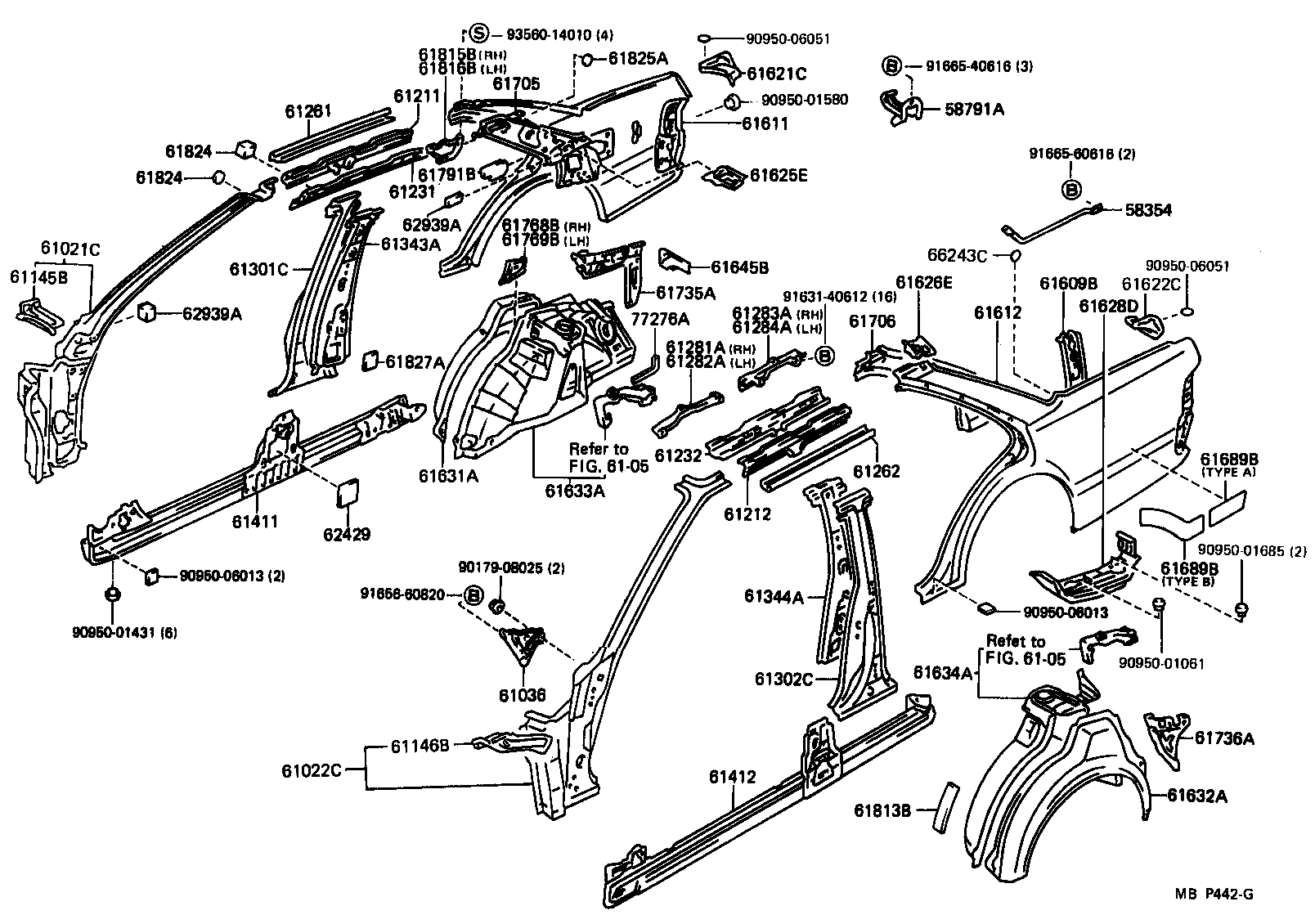 61601-23912 PANEL, QUARTER, RH product image