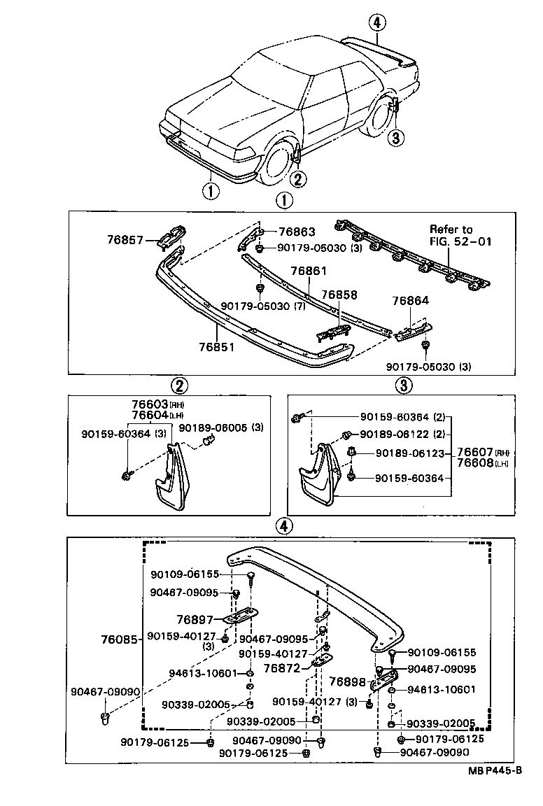 76857-22010 RETAINER, FRONT SPOILER SIDE, RH product image