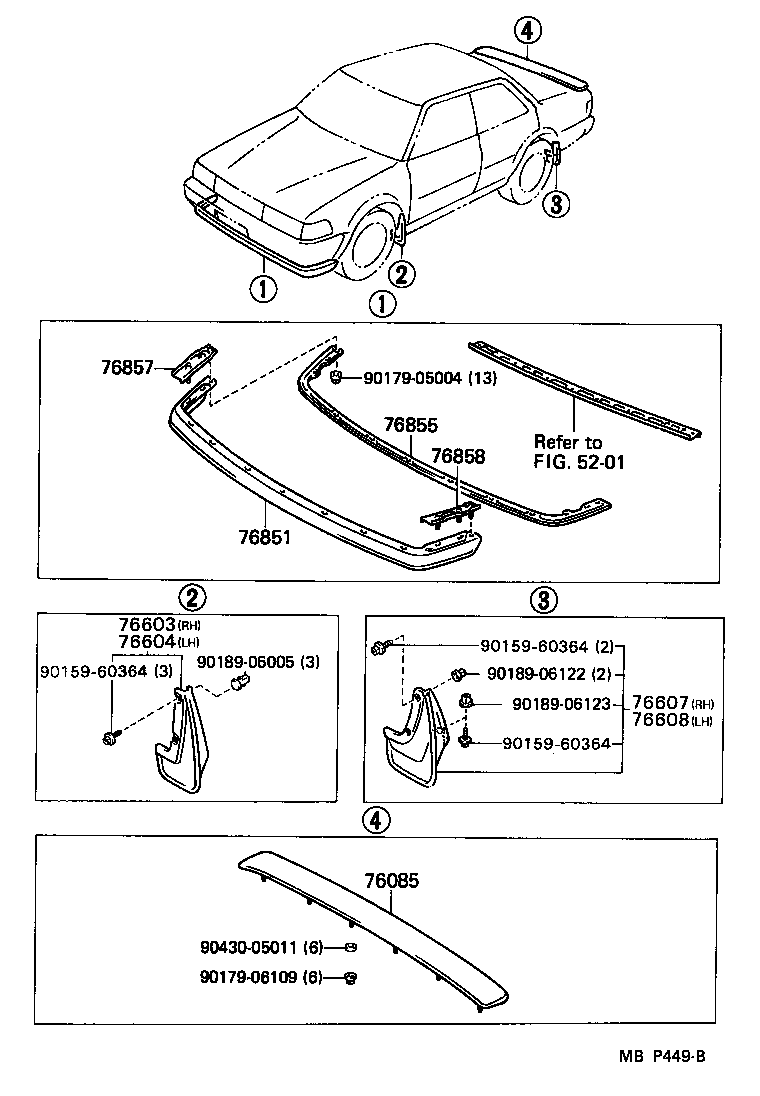 76857-91601 RETAINER, FRONT SPOILER SIDE, RH product image