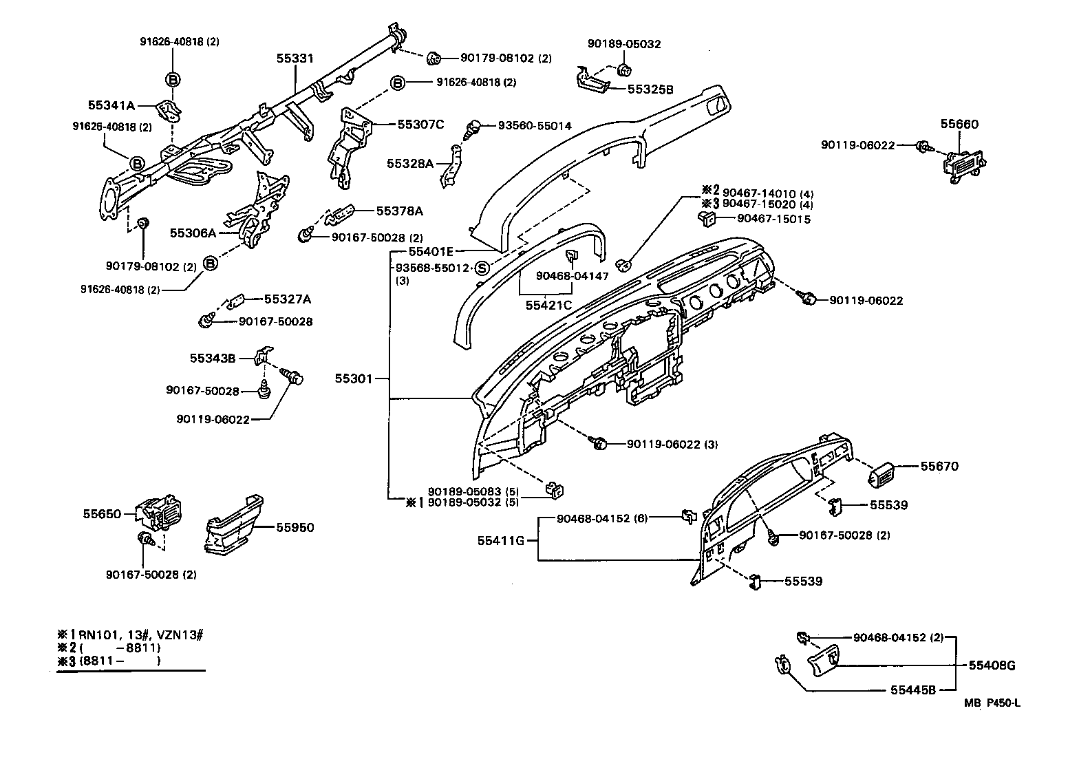 Toyota 55413-35010-E2 PANEL, INSTRUMENT CLUSTER FINISH, CENTER LOWER