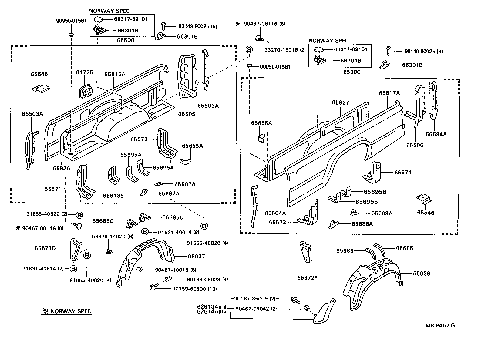 65632-89112 PLATE, REAR WHEEL HOUSE, FRONT LH product image