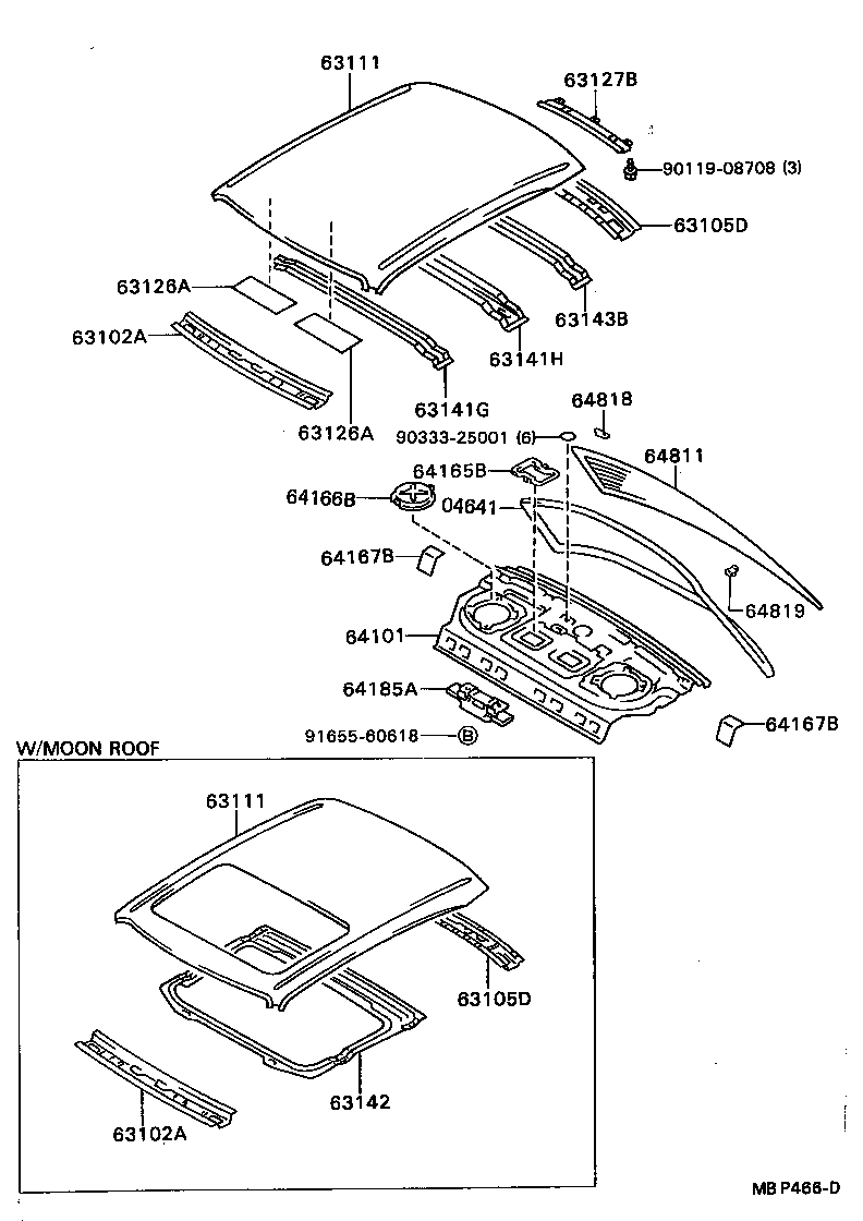 64166-22040 COVER, UPPER BACK PANEL HOLE, NO.2 product image