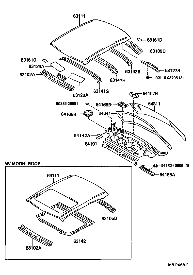 64165-91602 COVER, UPPER BACK PANEL HOLE, NO.1 product image
