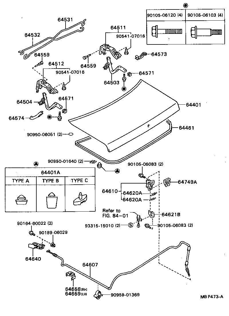 64571-22020 COVER, LUGGAGE COMPARTMENT DOOR HINGE product image