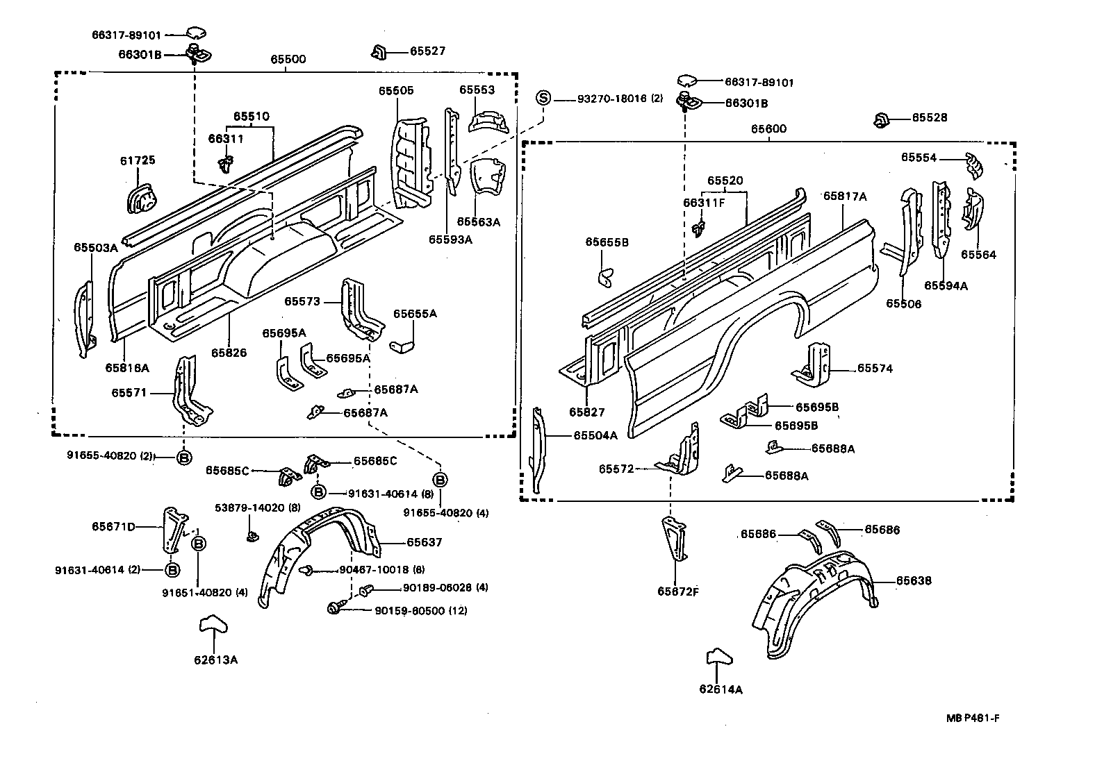 65632-89112 PLATE, REAR WHEEL HOUSE, FRONT LH product image