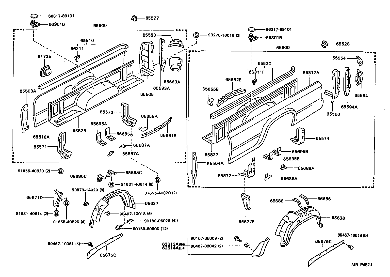 65632-89112 PLATE, REAR WHEEL HOUSE, FRONT LH product image