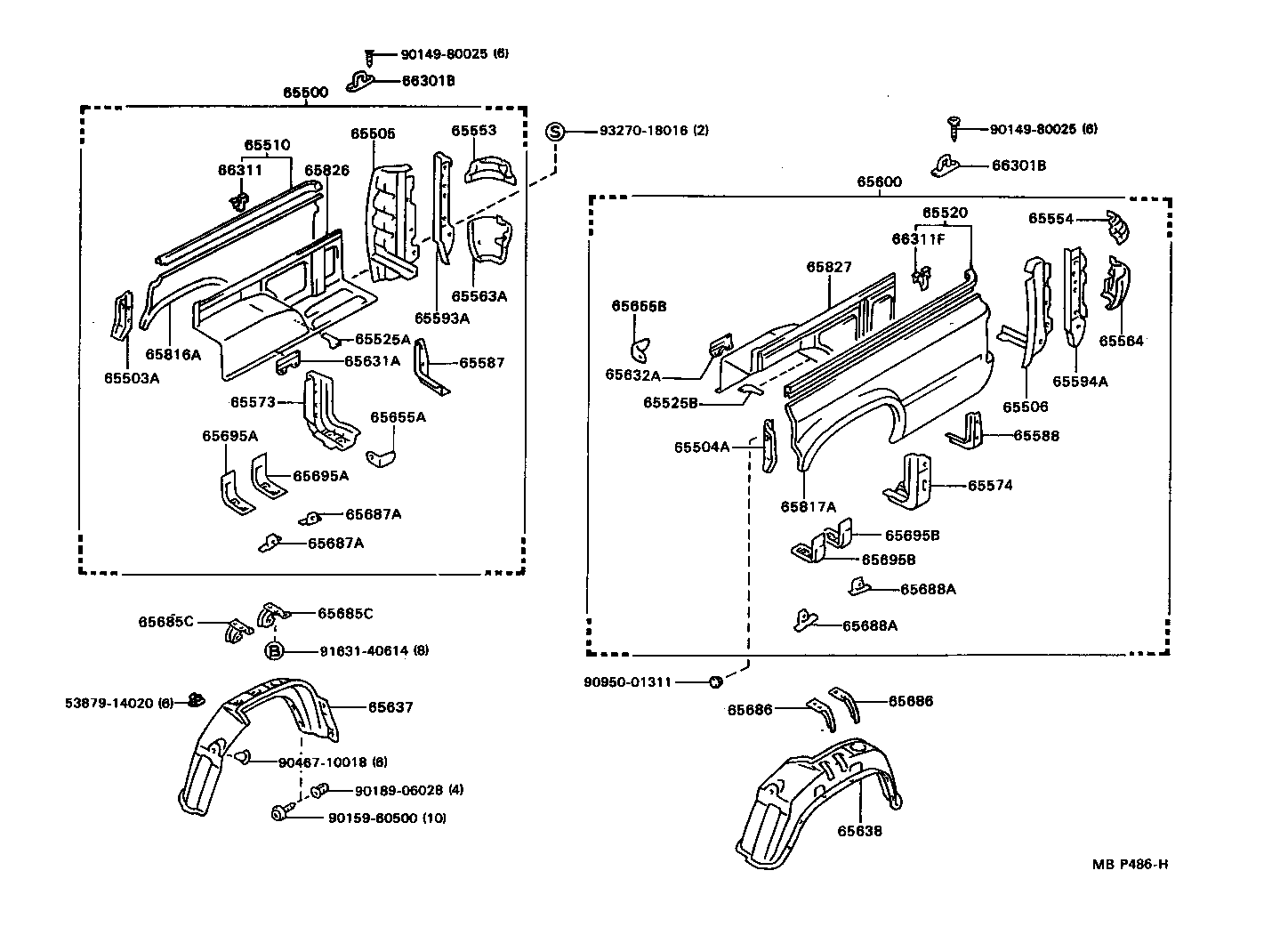 65632-89112 PLATE, REAR WHEEL HOUSE, FRONT LH product image