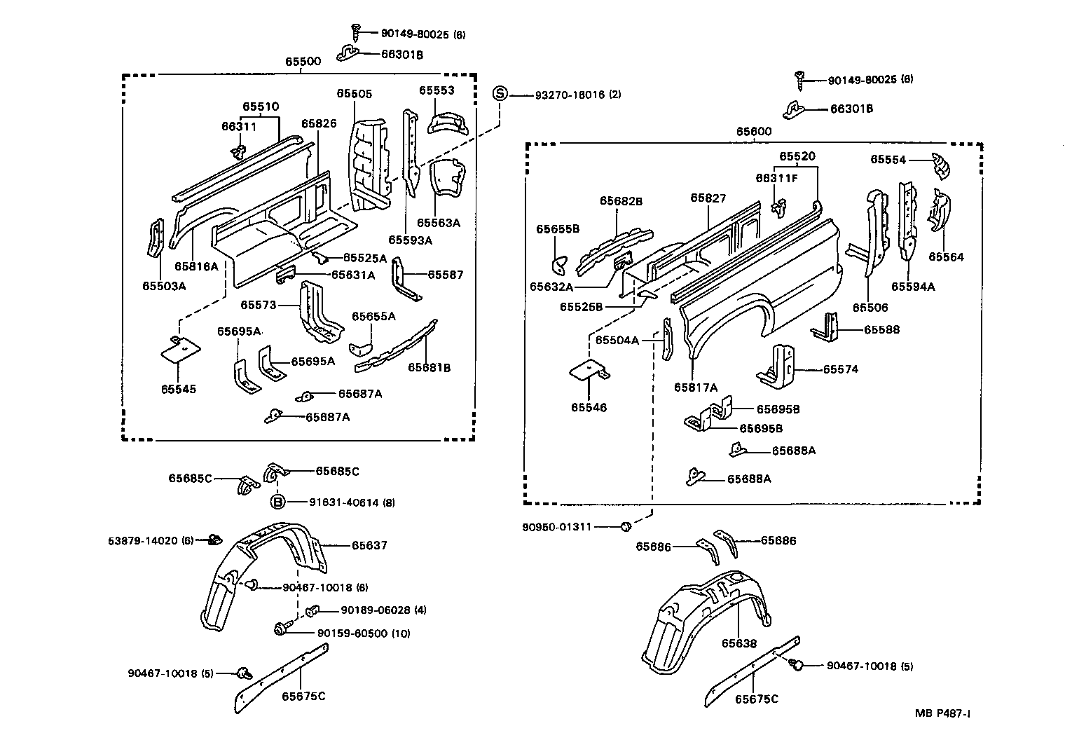 65632-89112 PLATE, REAR WHEEL HOUSE, FRONT LH product image