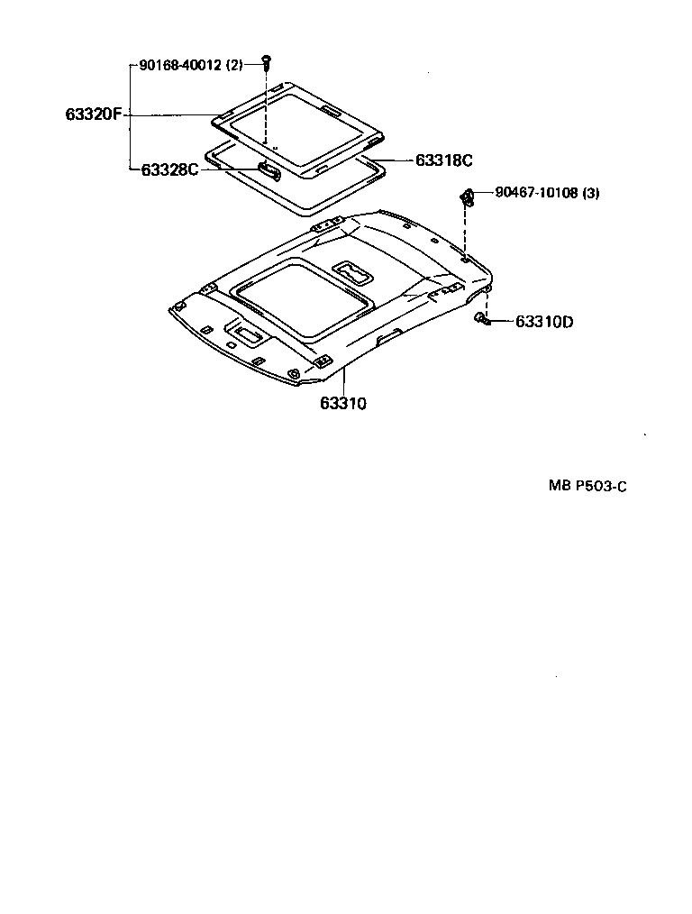 63385-22040 RETAINER, ROOF HEADLINING TRIM SIDE, RH product image