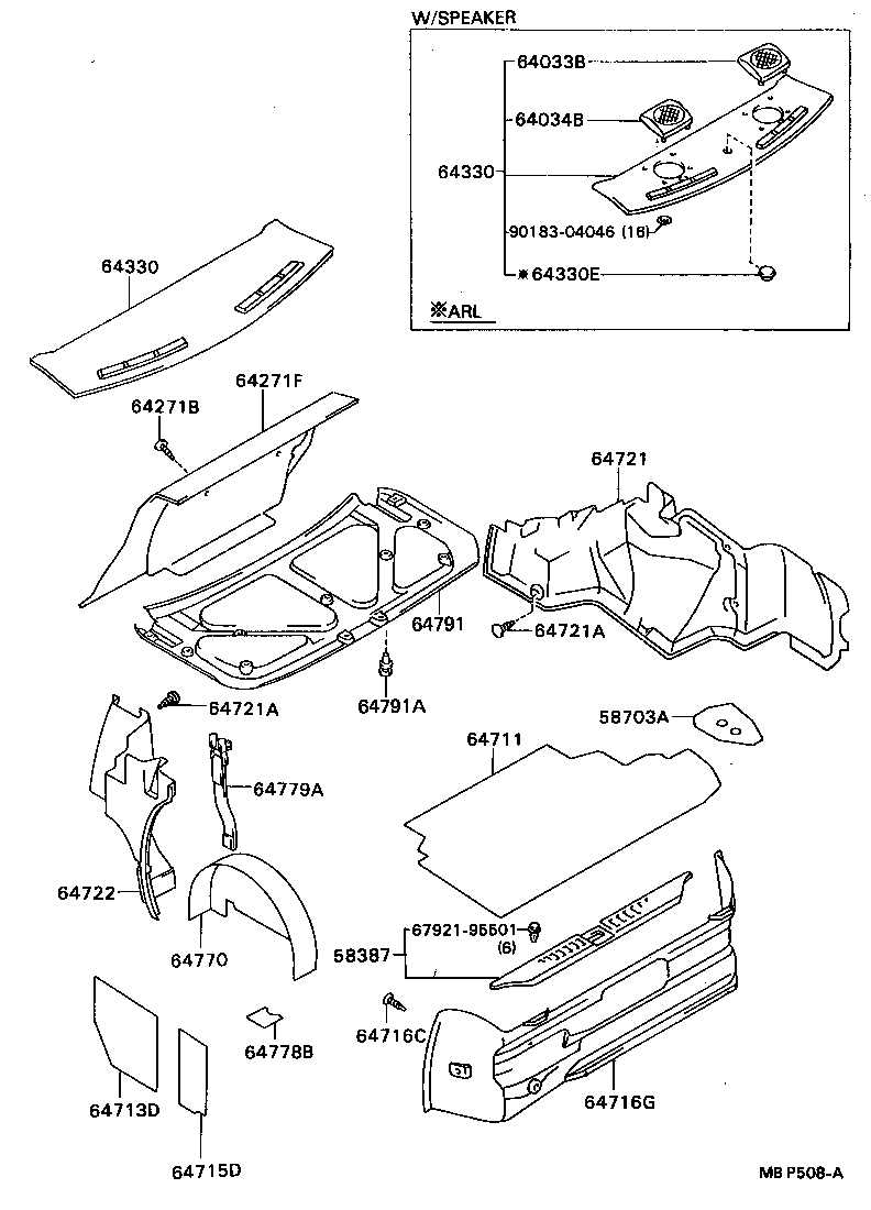 58703-22060 COVER SUB-ASSY, LUGGAGE COMPARTMENT SIDE, RH product image