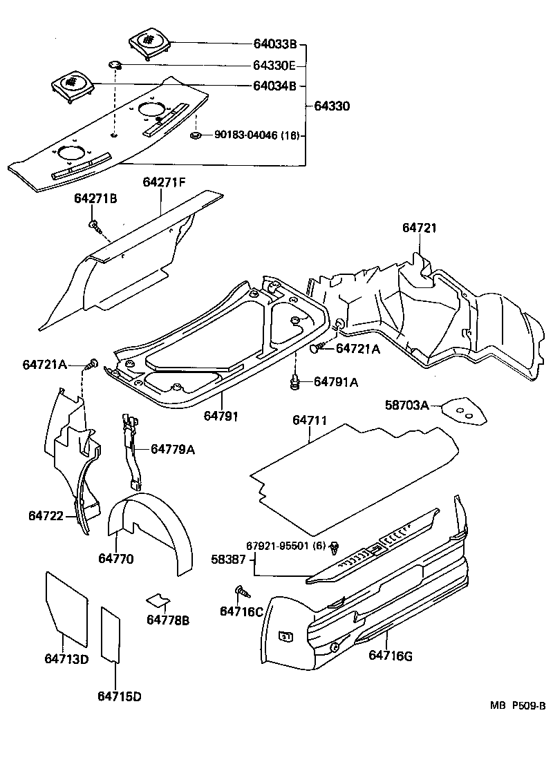 Toyota 58387-22010-03 PLATE, REAR FLOOR FINISH