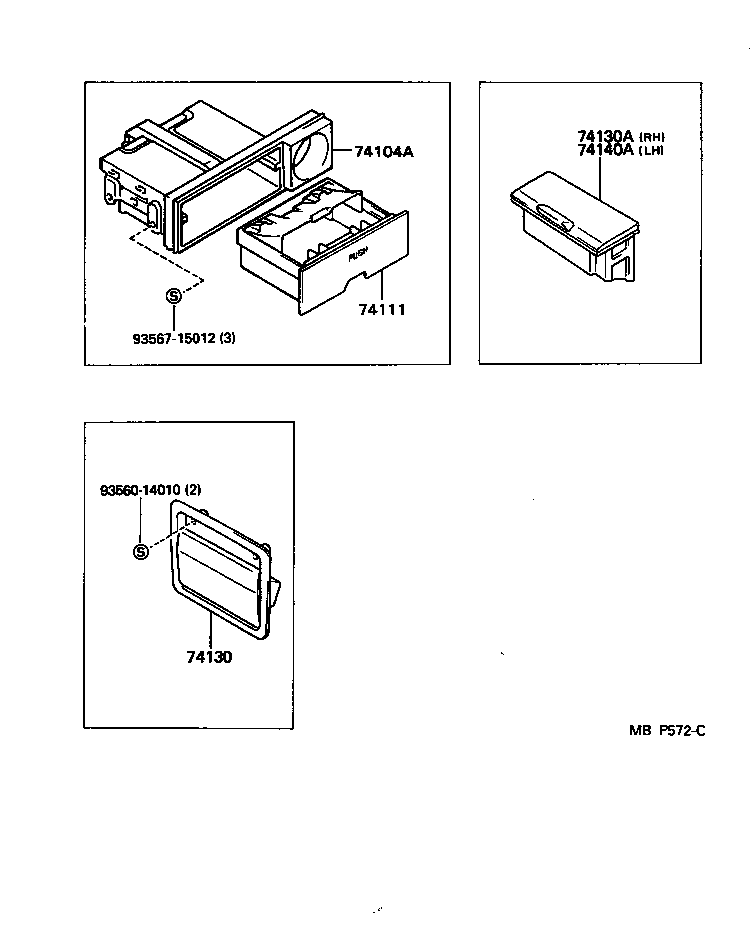 74111-22150 BOX, FRONT ASH RECEPTACLE product image