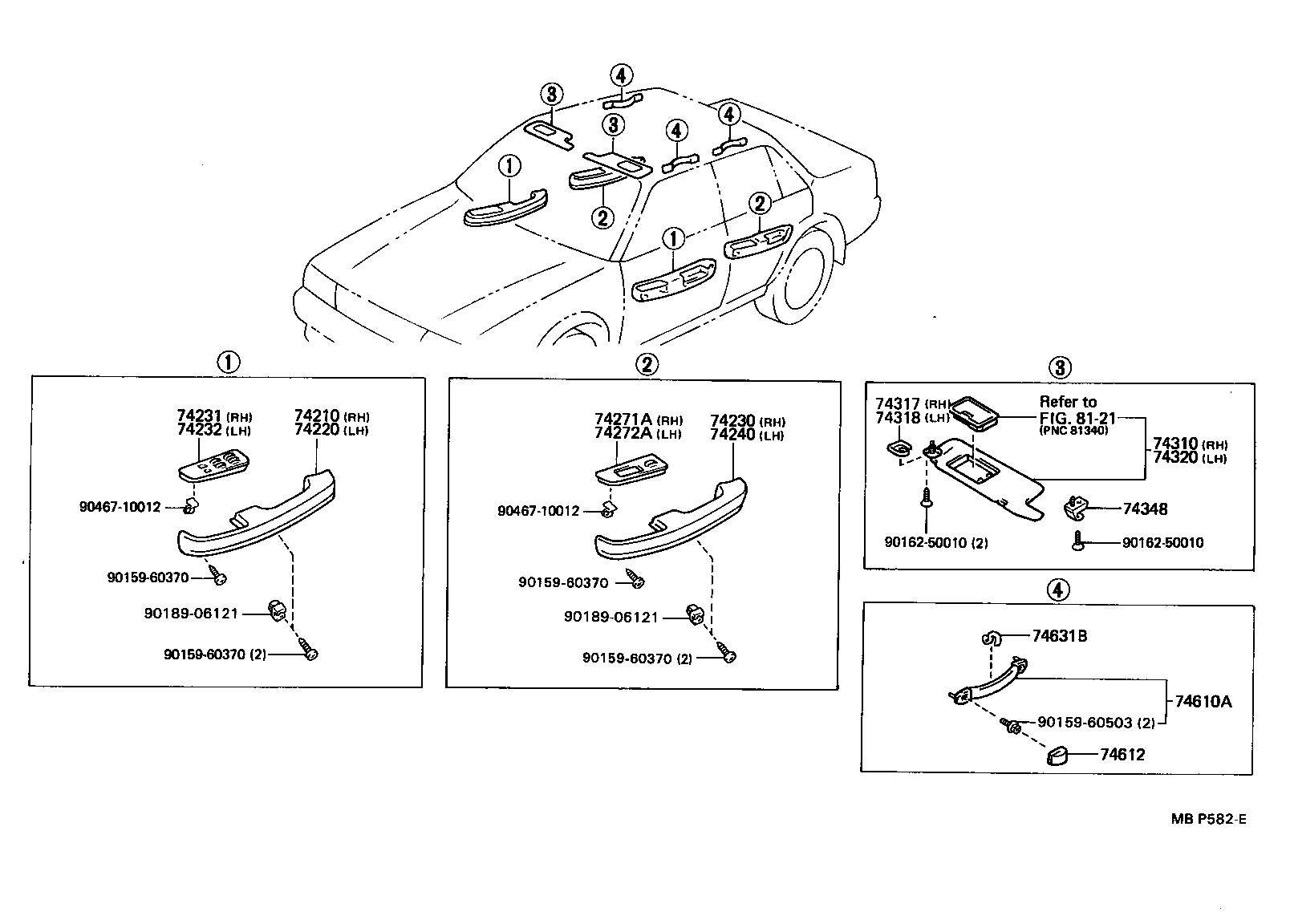 Toyota 74348-91601-03 HOLDER, VISOR