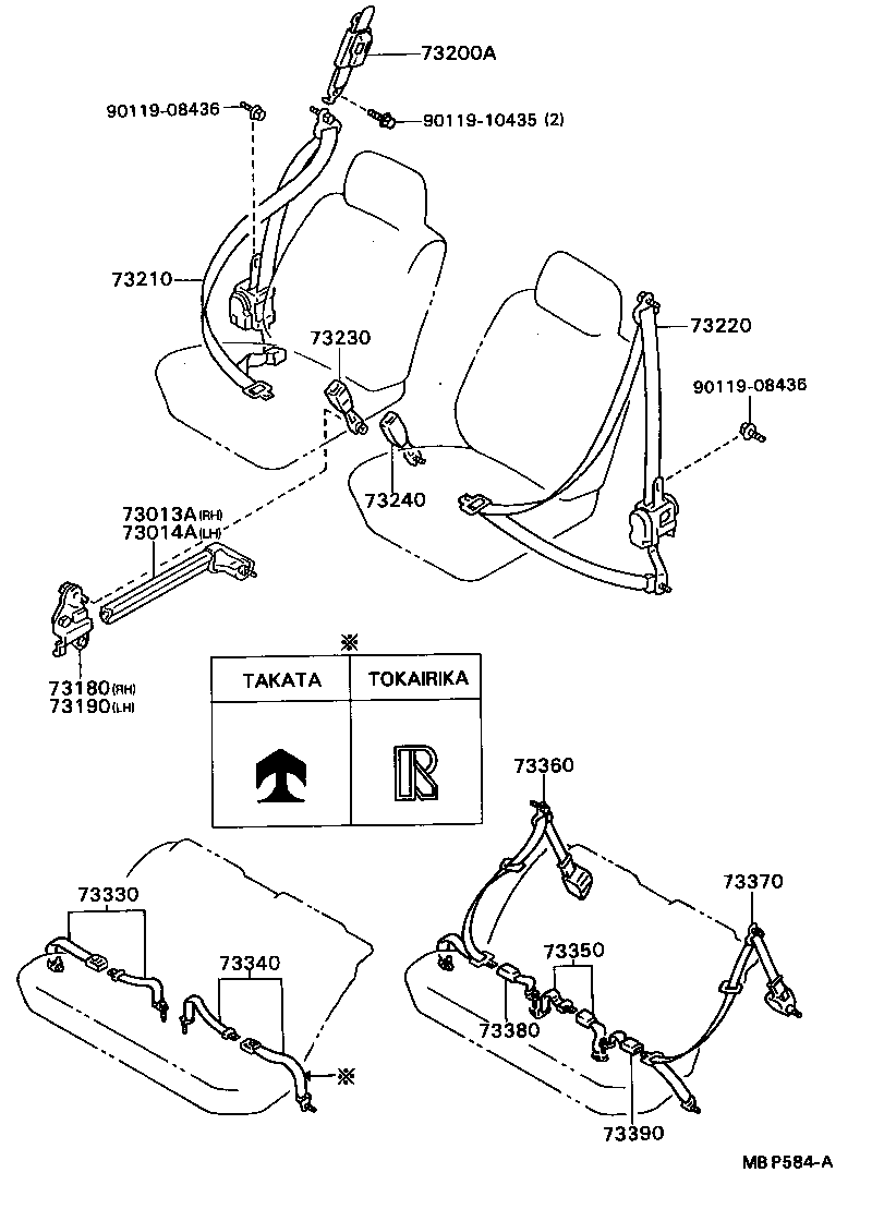 73011-22040 BRACKET ASSY, SEAT BELT INNER ANCHOR, RH product image