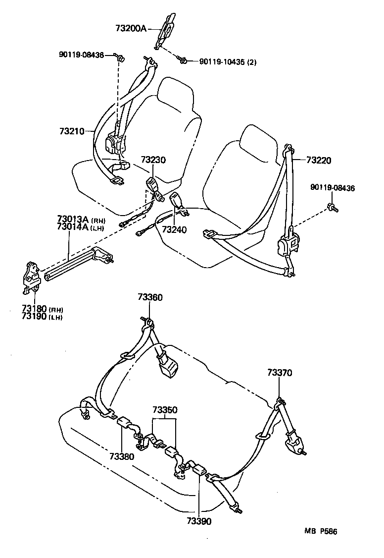 73210-22331-03 BELT ASSY, FRONT SEAT OUTER, RH product image