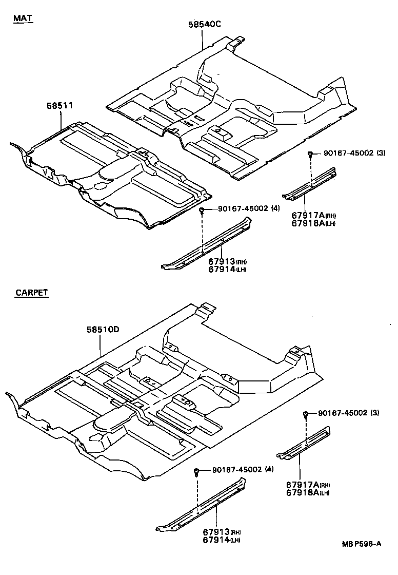 58510-35360-B0 CARPET ASSY, FLOOR, FRONT product image