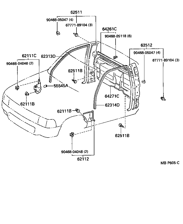 64271-89113-B0 TRIM, BACK PANEL product image
