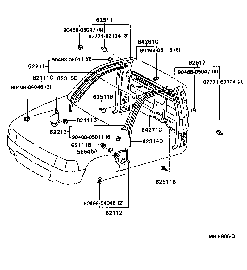 Toyota 62211-04010-J0 GARNISH, FRONT PILLAR, RH
