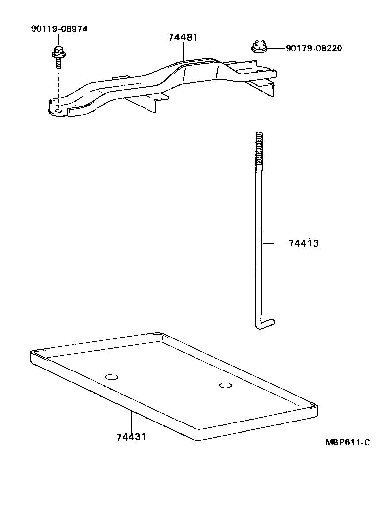 Toyota 74404-35110 CLAMP, BATTERY HOLD DOWN