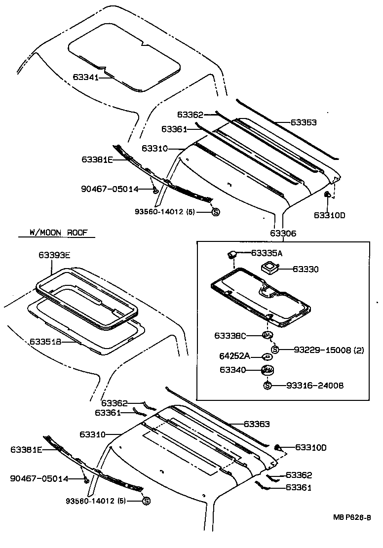 Toyota 63306-35010-B0 TRIM SUB-ASSY, SUNSHADE