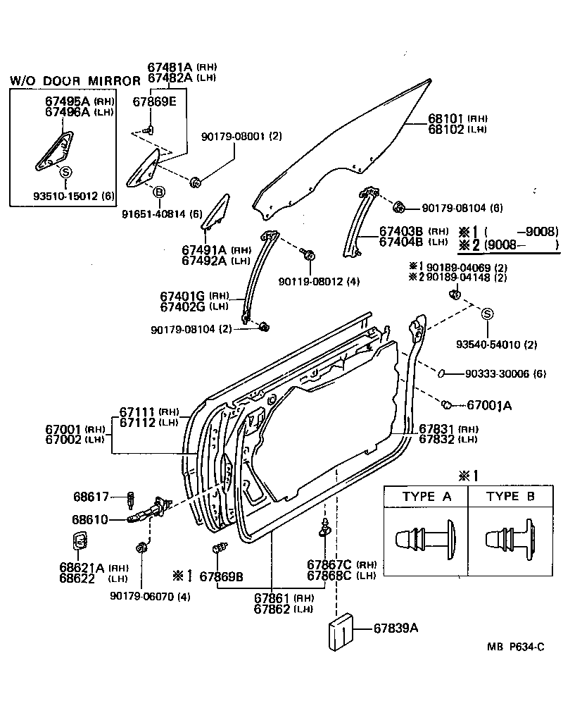 67404-22070 GUIDE SUB-ASSY, FRONT DOOR WINDOW, REAR LH product image