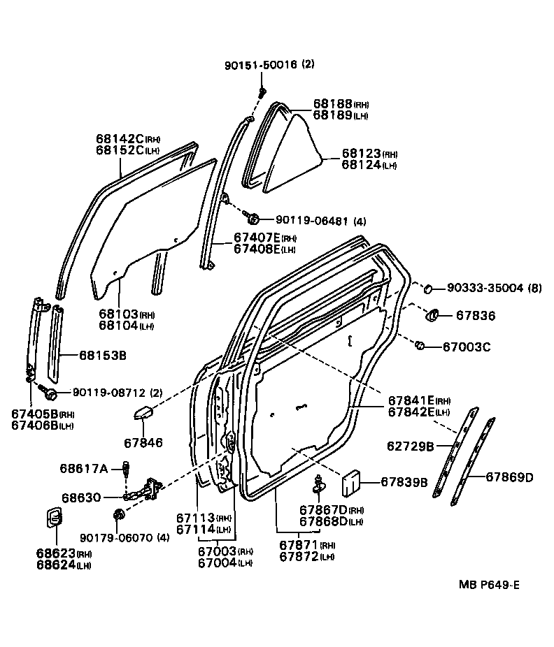 67003-22360 PANEL SUB-ASSY, REAR DOOR, RH product image