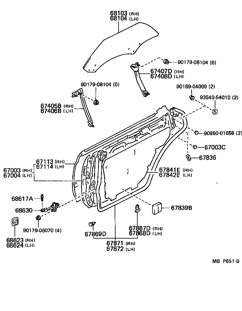 67003-22360 PANEL SUB-ASSY, REAR DOOR, RH product image