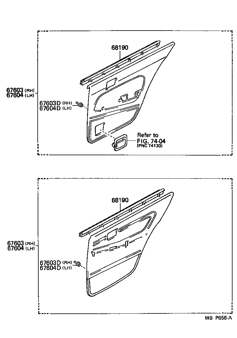 67004-91637 PANEL SUB-ASSY, REAR DOOR, LH product image