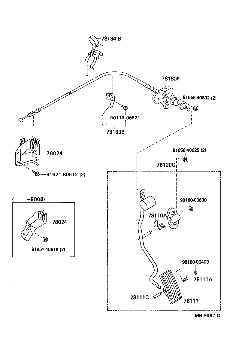 78184-22360 BRACKET, ACCELERATOR CONTROL CABLE product image