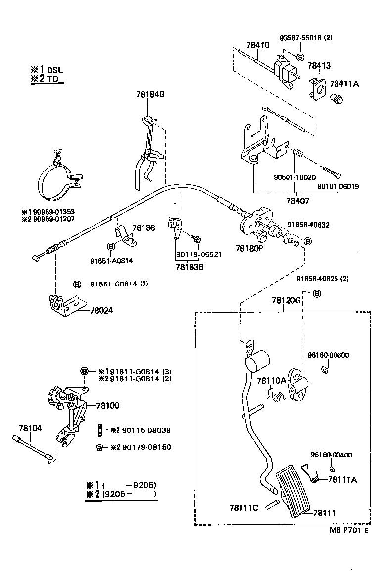 78184-22360 BRACKET, ACCELERATOR CONTROL CABLE product image
