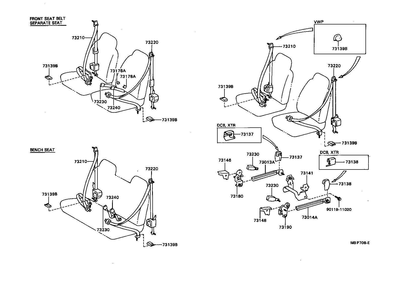 73230-89181-06 BELT ASSY, FRONT SEAT INNER, RH product image