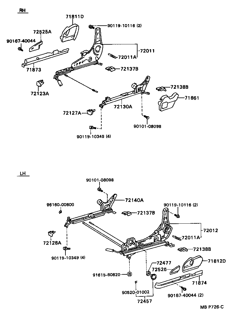 71630-22650 SPRING ASSY, FRONT SEAT BACK, RH(FOR SEPARATE TYPE) product image
