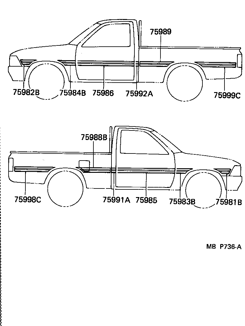 75996-35160 STRIPE, REAR BODY, RH product image