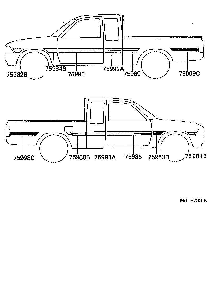 75996-35160 STRIPE, REAR BODY, RH product image