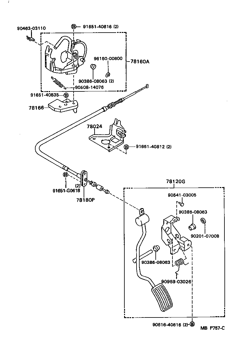 Toyota 78120-35040 ROD ASSY, ACCELERATOR PEDAL