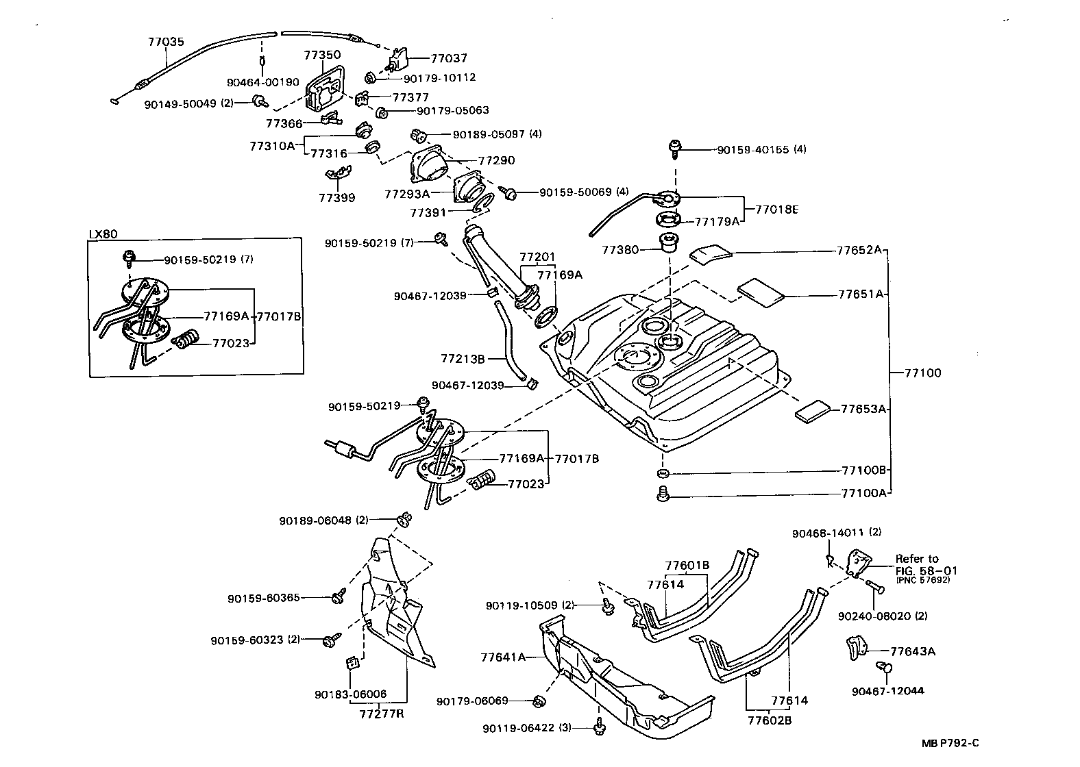 77018-22050 TUBE SUB-ASSY, FUEL TANK EVAPORATION VENT product image