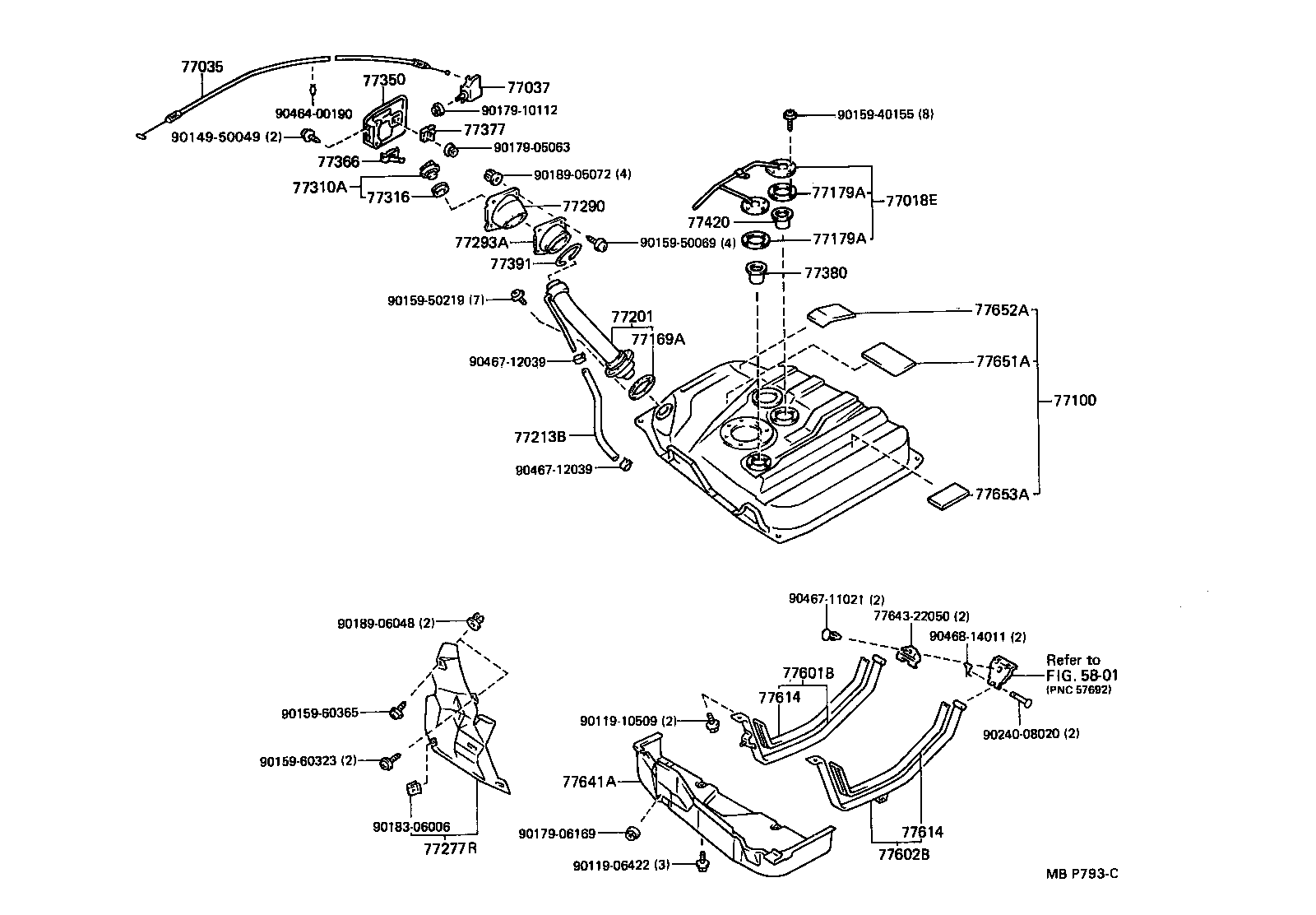 Toyota 77001-22380 TANK ASSY, FUEL