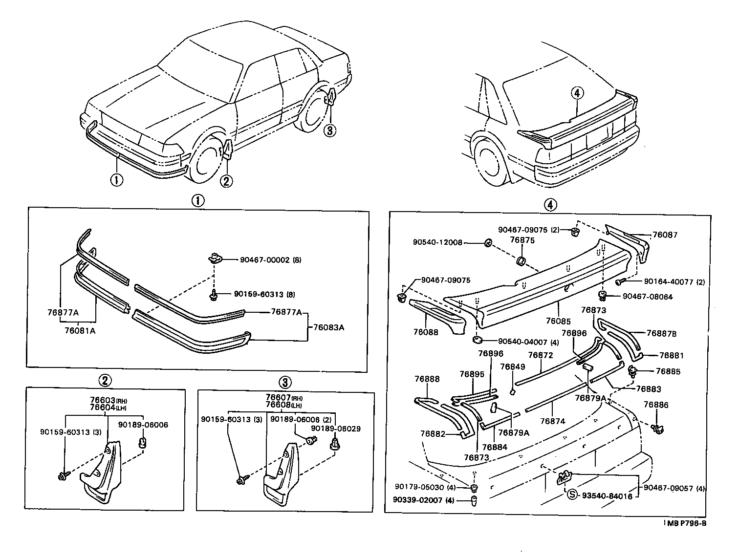 76607-29265 MUDGUARD SUB-ASSY, QUARTER PANEL, REAR RH product image