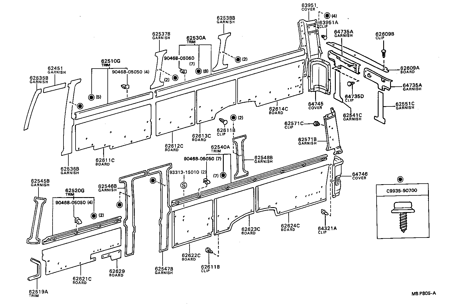 62625-90B06 BOARD, SIDE TRIM NO.4, LH product image