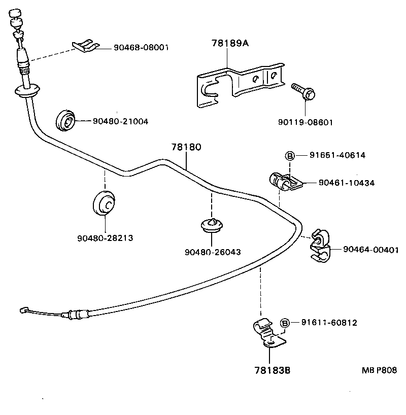 78183-90B01 CLAMP, ACCELERATOR CONTROL CABLE product image