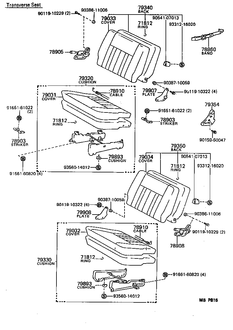 78950-90A01-03 BAND ASSY, FOLD SEAT STOPPER, NO.1 product image