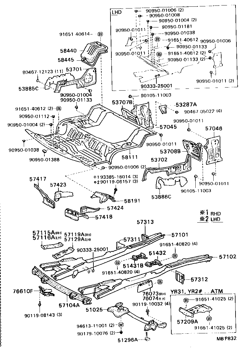 57102-95D09 MEMBER SUB-ASSY, FRONT SIDE, LH product image